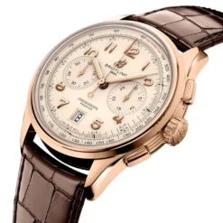 Breitling Premier B01 Chronograph Watch Rose Gold Case Cream Dial, 42mm -Luxe Glist Sales 12247284 02 scaled