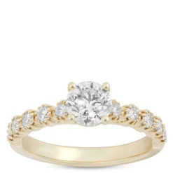 Round Diamond Engagement Ring In 14K Yellow Gold