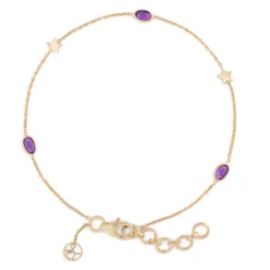 Lisa Bridge Oval Amethyst Station Bracelet, 14K Yellow Gold