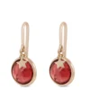 Lisa Bridge Round Pink Tourmaline Earrings With Star Overlay In 14K Yellow Gold