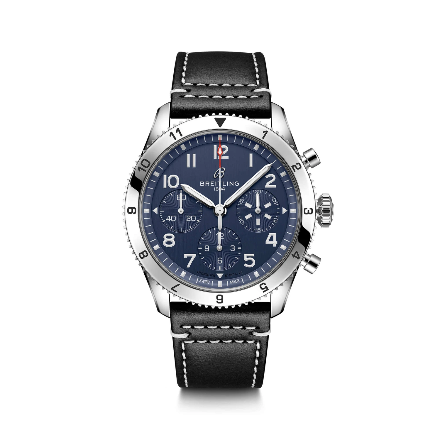 Breitling Classic AVI Chronograph Tribute To Vought F4U Corsair Watch Blue Dial Black Leather Strap, 42mm 1 Breitling Classic AVI Chronograph Tribute To Vought F4U Corsair Watch Blue Dial Black Leather Strap, 42mm
