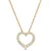 Heart Shaped Diamond Pendant Necklace, 14K Yellow Gold