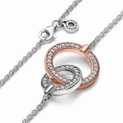 Pandora Signature Two Tone Intertwined Circles Necklace -Luxe Glist Sales 12269098 03