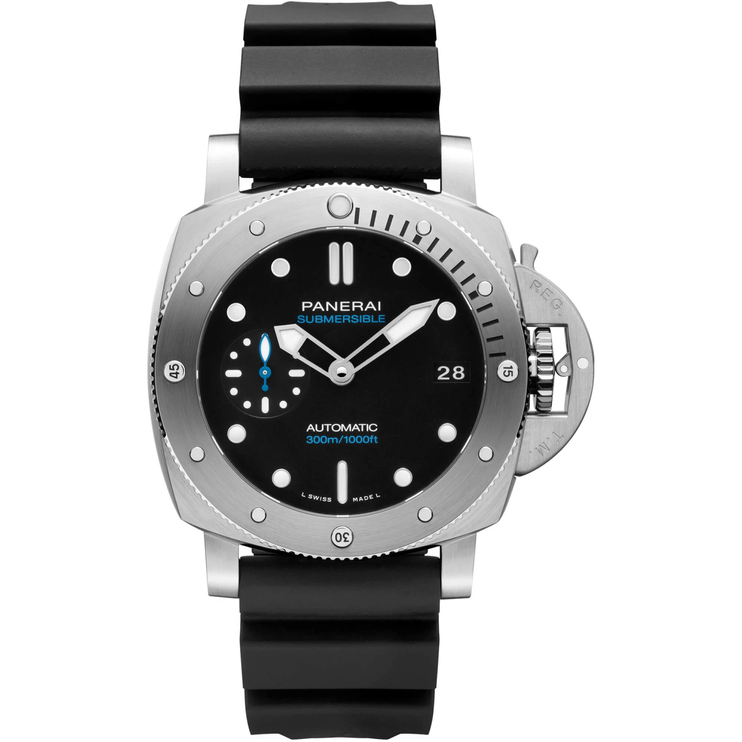 Panerai Submersible Watch Black Dial Black Caoutchouc Strap, 42mm 1 Panerai Submersible Watch Black Dial Black Caoutchouc Strap, 42mm