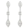Triple Drop Marquise, Princess Diamond Earrings, 14K White Gold