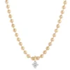 Ikuma Canadian Diamond Solitaire Beaded Chain Necklace, 14K Yellow Gold