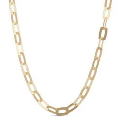Toscano 18-Inch Flat Link Necklace, 14K Yellow Gold