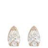 Pear Shape Diamond Stud Earrings, 14K Yellow Gold