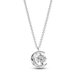 Pandora Moon & Spinning Tree Of Life Pendant Necklace