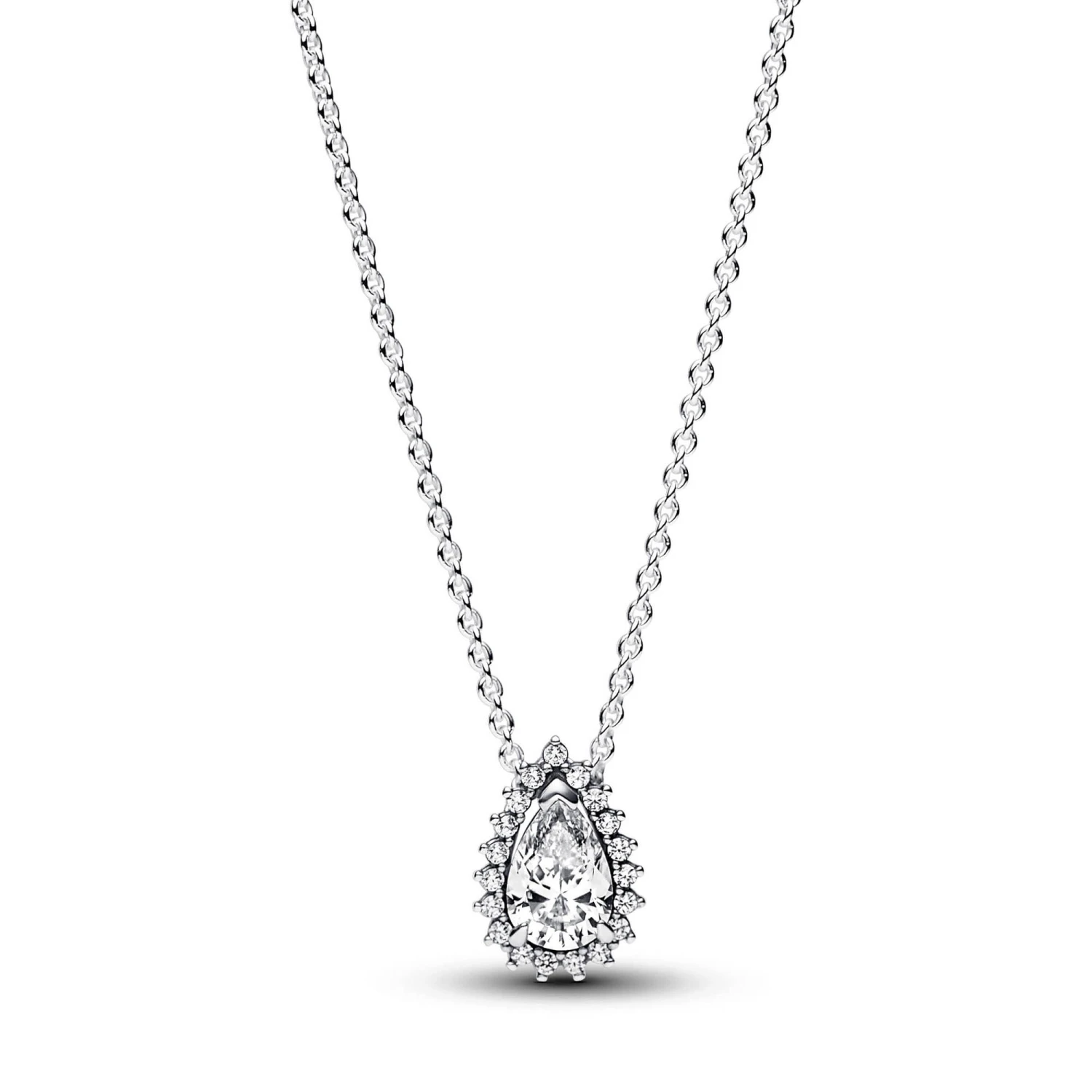 Pandora Sparkling Pear Halo Collier Necklace 1 Pandora Sparkling Pear Halo Collier Necklace