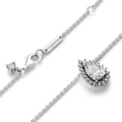 Pandora Sparkling Pear Halo Collier Necklace 5 Pandora Sparkling Pear Halo Collier Necklace -Luxe Glist Sales 12287207 03
