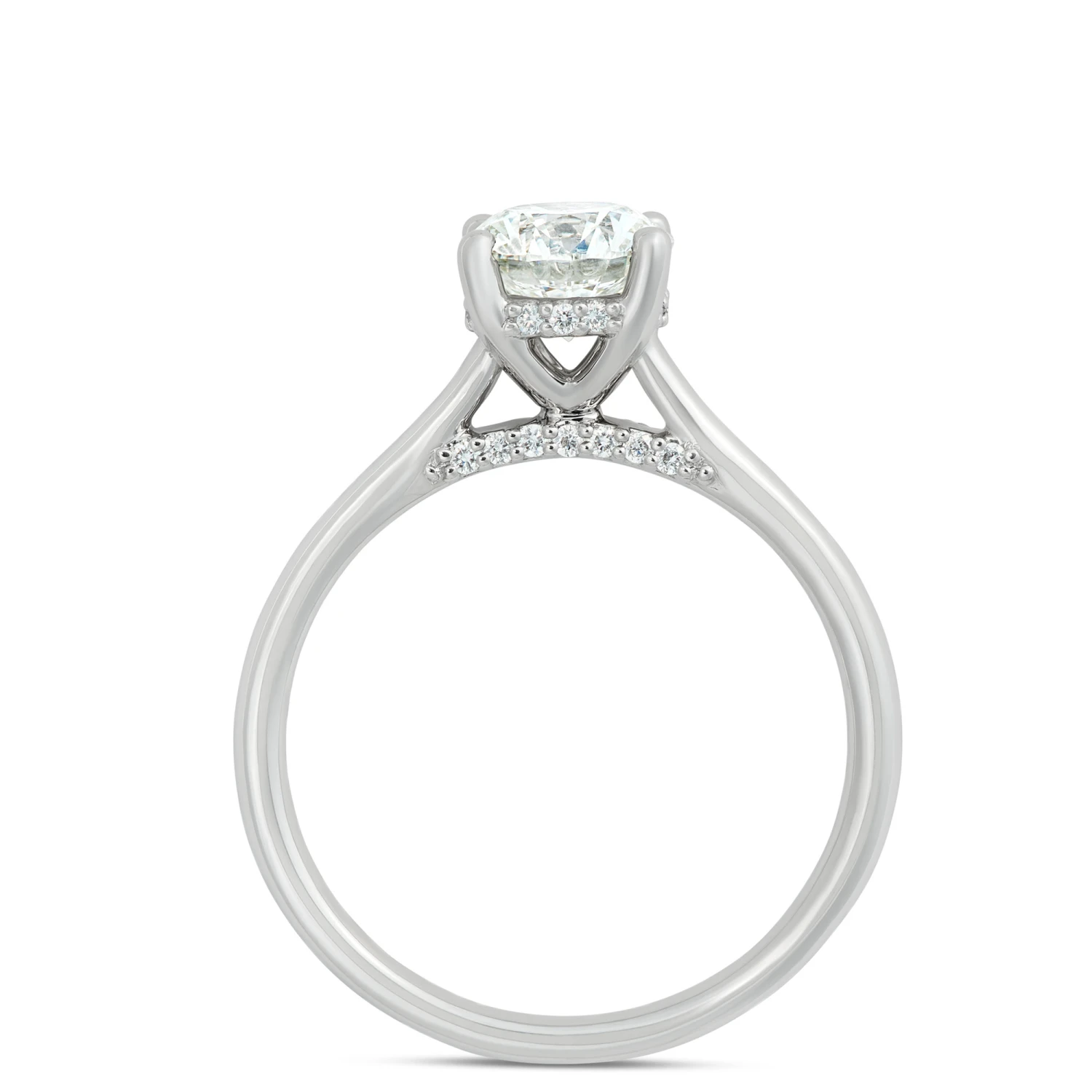 Round Solitaire Diamond Engagement Ring, Platinum 3 Round Solitaire Diamond Engagement Ring, Platinum - Image 3