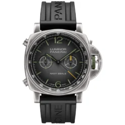 Panerai Luminor Chrono Navy Seals Watch Anthracite Dial Black Rubber Strap, 44mm