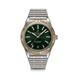 Breitling Chronomat Automatic South Sea Watch Green Dial Steel And 18K Rose Gold Bracelet, 36mm