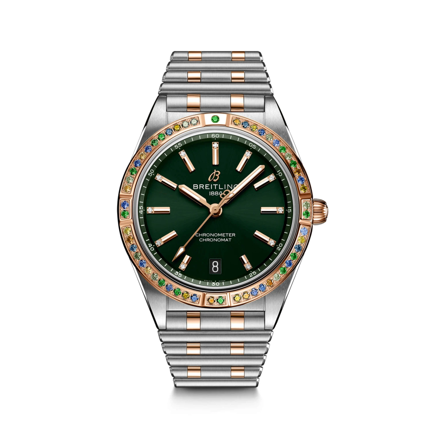 Breitling Chronomat Automatic South Sea Watch Green Dial Steel And 18K Rose Gold Bracelet, 36mm 1 Breitling Chronomat Automatic South Sea Watch Green Dial Steel And 18K Rose Gold Bracelet, 36mm