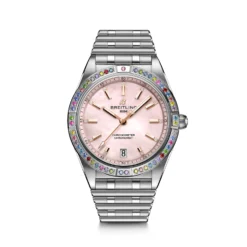 Breitling Chronomat Automatic South Sea Watch Pink Dial Steel And White Gold Bracelet, 36mm