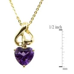 Amethyst Heart Pendant 14K -Luxe Glist Sales 810184 03