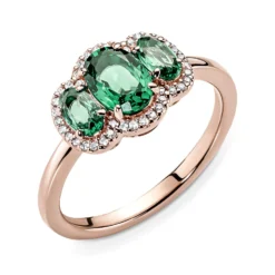 Pandora Green Three-Stone Vintage Crystal & CZ Ring 7 Pandora Green Three-Stone Vintage Crystal & CZ Ring -Luxe Glist Sales PAR180057C01 04