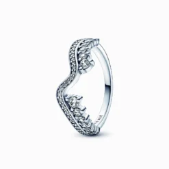Pandora Sparkling Asymmetric Wave Ring