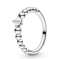 Pandora Purely Pandora Milky White Topaz Beaded Ring