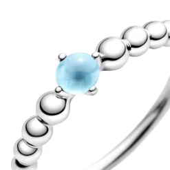 Pandora Purely Pandora Sky Blue Topaz Beaded Ring -Luxe Glist Sales PAR198867C07 03
