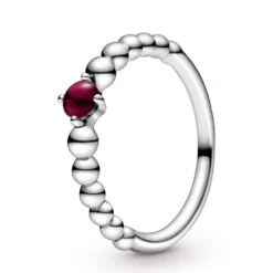 Pandora Purely Pandora Dark Red Topaz Beaded Ring