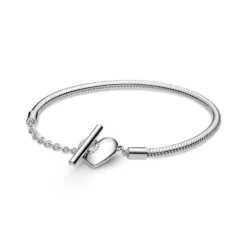 Pandora Moments Heart T-Bar Snake Chain Bracelet