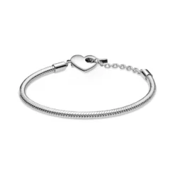 Pandora Moments Heart T-Bar Snake Chain Bracelet -Luxe Glist Sales PAR599285C00 03