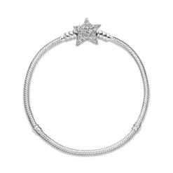 Pandora Moments Asymmetric Star Clasp Snake Chain CZ Bracelet -Luxe Glist Sales PAR599639C01 03