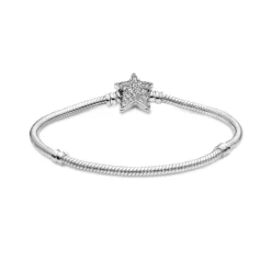 Pandora Moments Asymmetric Star Clasp Snake Chain CZ Bracelet -Luxe Glist Sales PAR599639C01 04